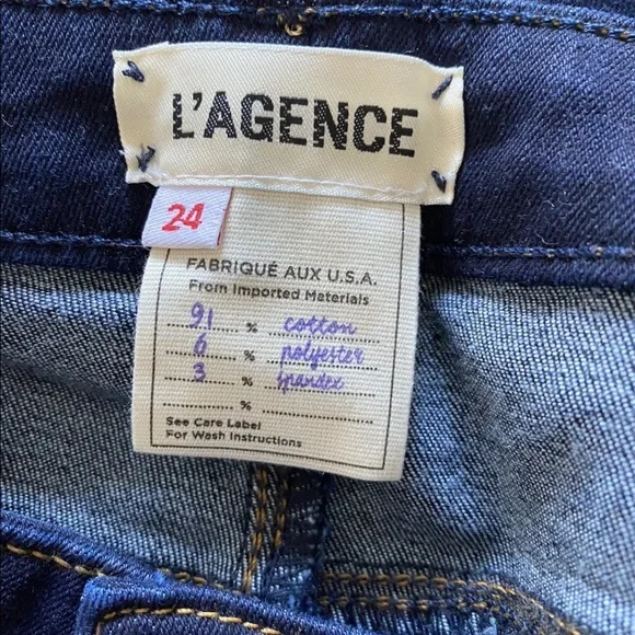 L'AGENCE Coco Mid-Rise Slim Straight Leg Jean Dark Wash 24 25 28 30 31 NWT - Picture 7 of 7
